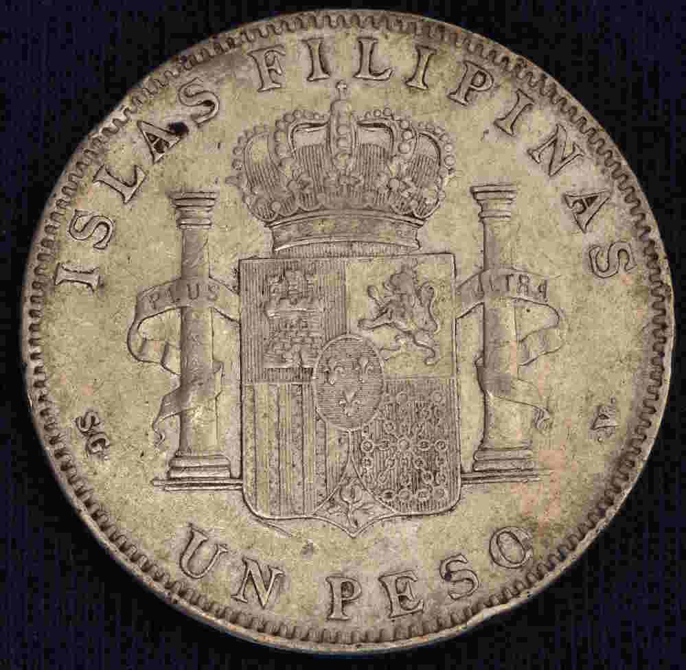 Philippinen- Un Peso Silber - 1897 (1).JPG