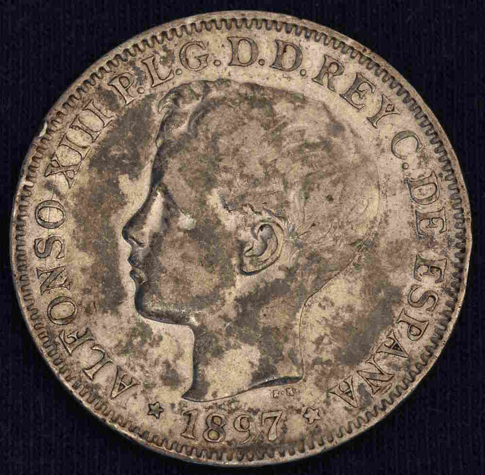 Philippinen- Un Peso Silber - 1897 (2).JPG